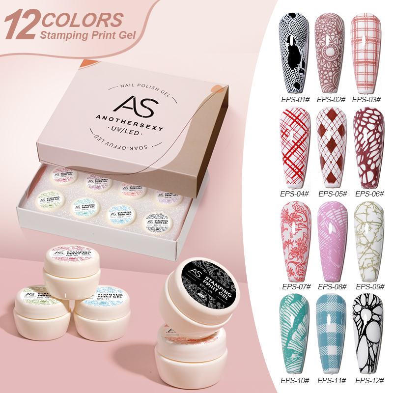 Nail Art Stamping Kit - Zestaw do stemplowania paznokci żelowym lakierem