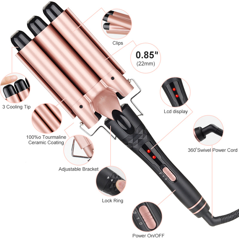 Hair Curling Wand - Zestaw do kręcenia włosów 5 w