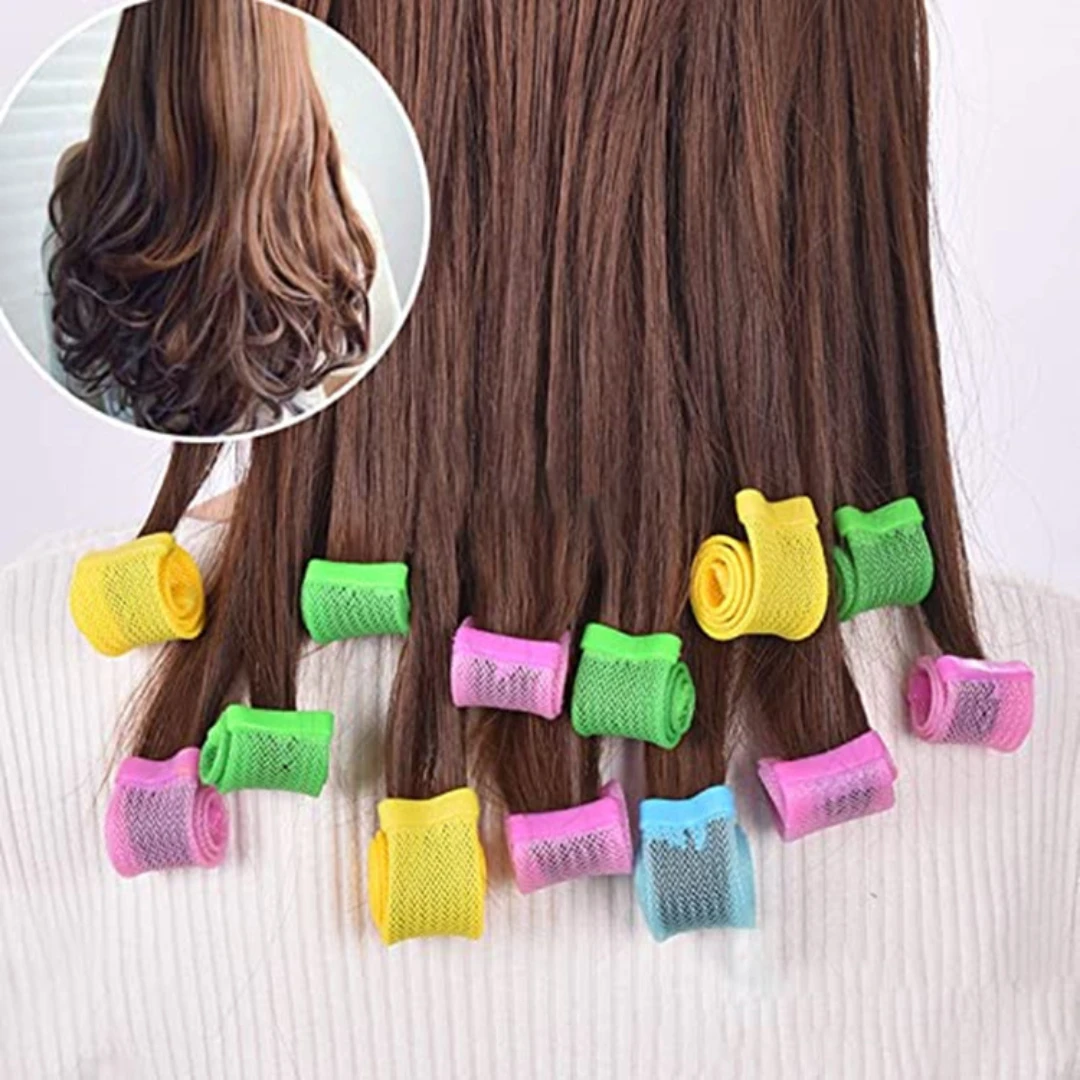 Hair Curling Wand - 18 sztuk Heatless lokówki do włosów