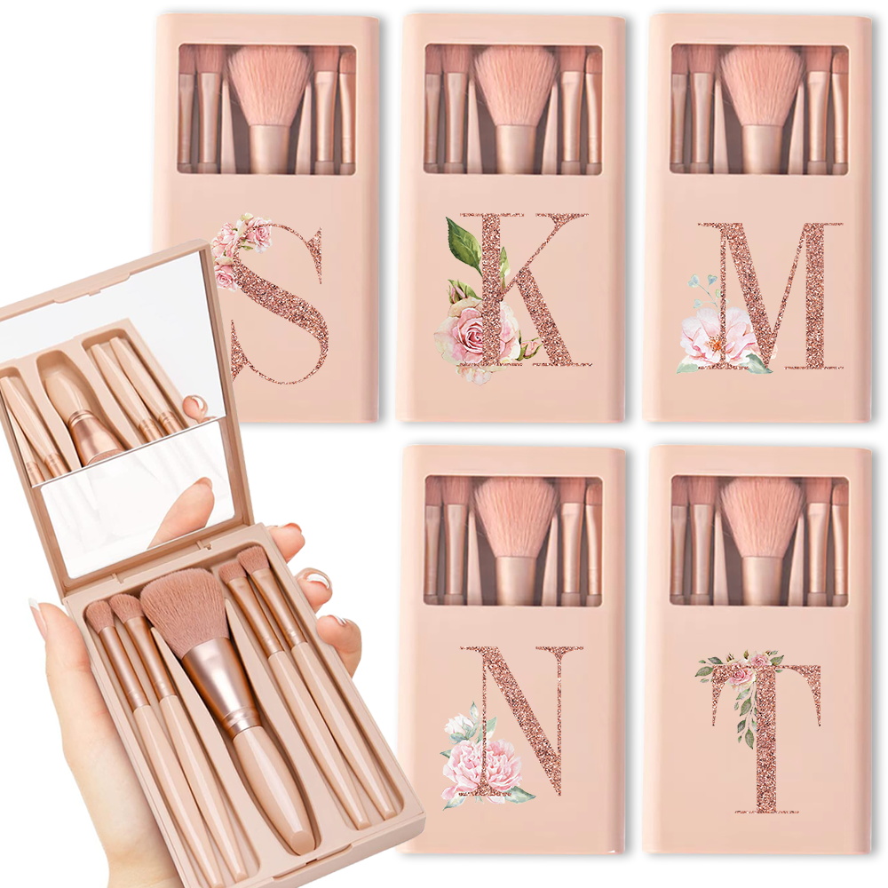 Beauty Makeup Kit - 5-częściowy zestaw pędzli kosmetycznych z lustrem