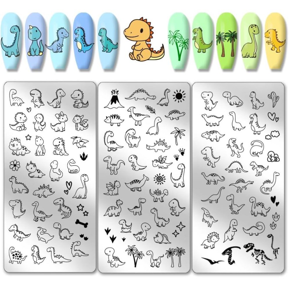 Nail Art Stamping Kit - 3 szt. Płytki do stemplowania paznokci