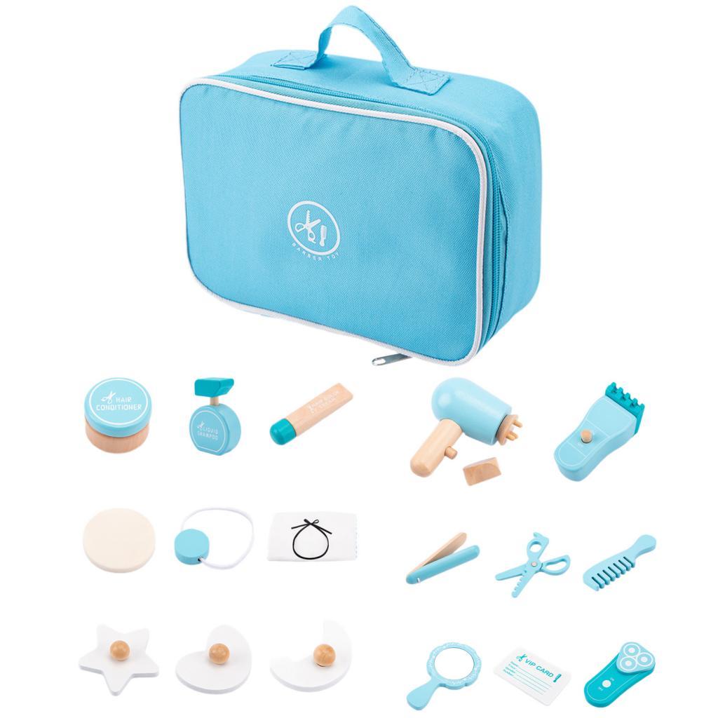Beauty Makeup Kit For Girls - 18-częściowy Drewniany Zestaw do Makijażu Zabawka