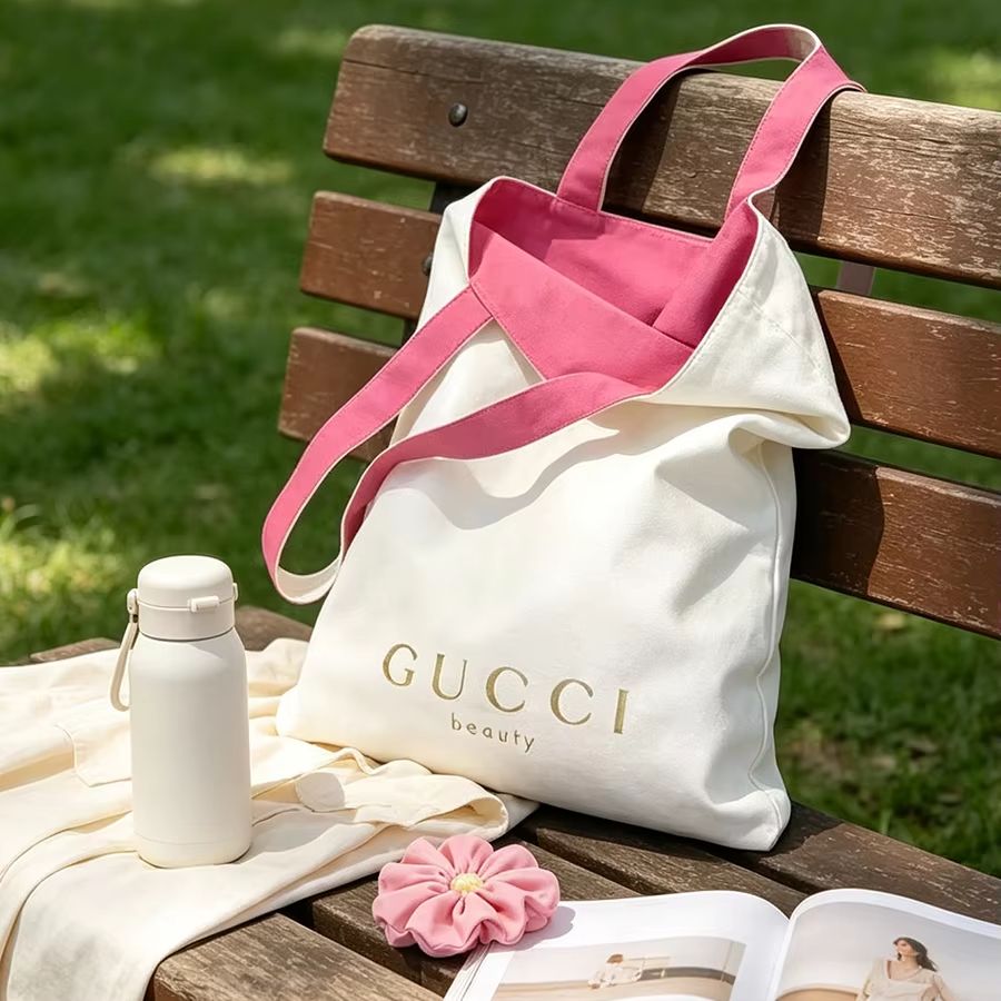 Beauty Makeup Sponge - Torba GUCCI damska, płócienna torba typu