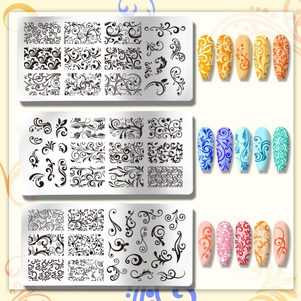 3 szt. Wzór wirowy szablony do – Nail Art Stamping Kit recenzja i cena