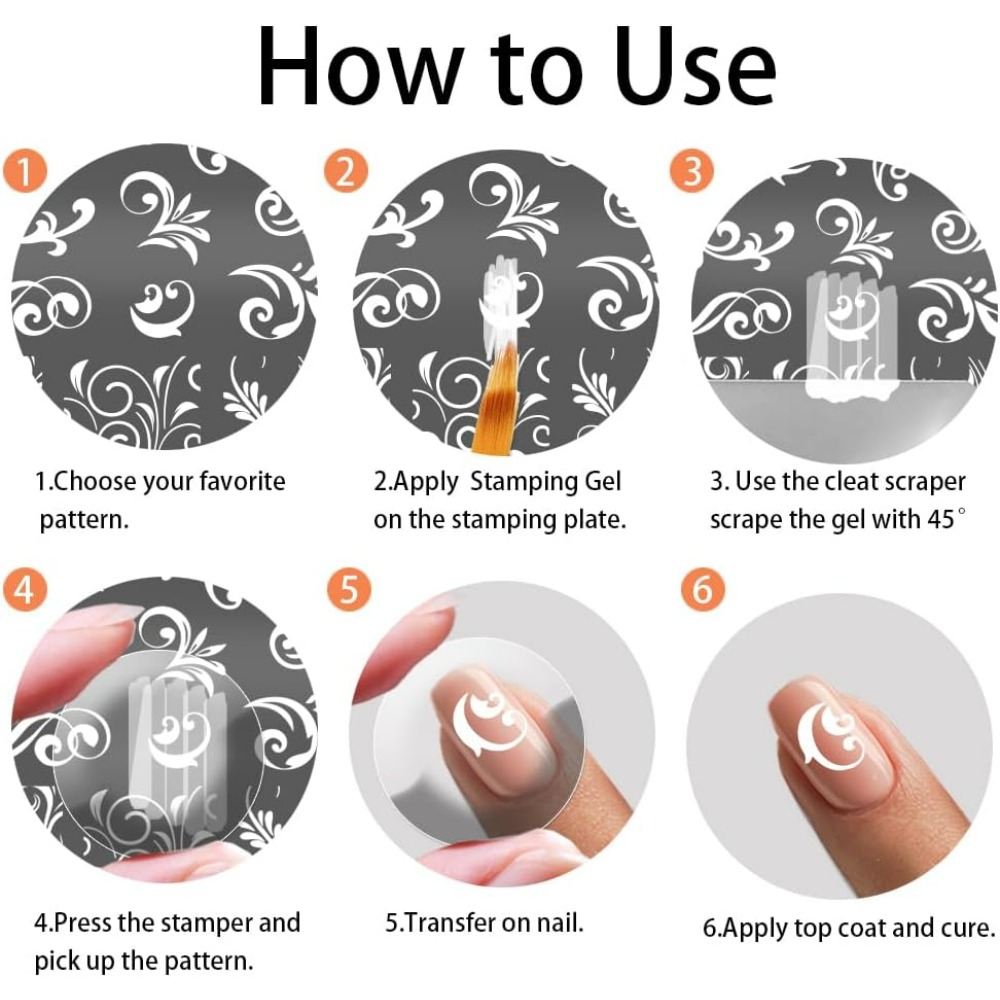 3 szt. Wzór wirowy szablony do – Nail Art Stamping Kit recenzja i cena