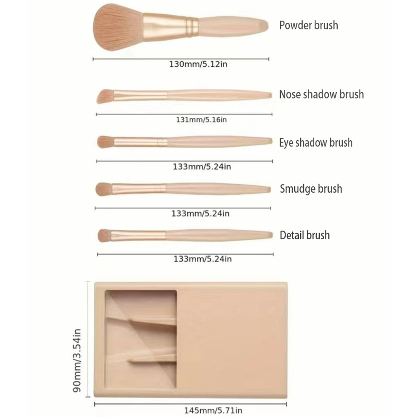 5-częściowy zestaw pędzli kosm – Beauty Makeup Kit recenzja i cena