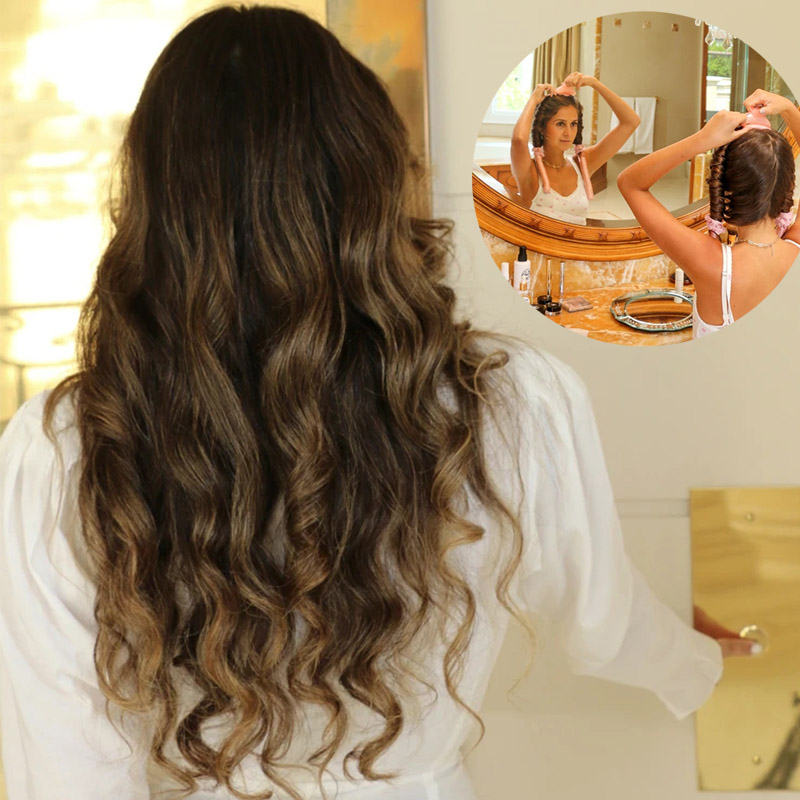 1-2Set Woman Heatless Curling  – Hair Curling Wand recenzja i cena
